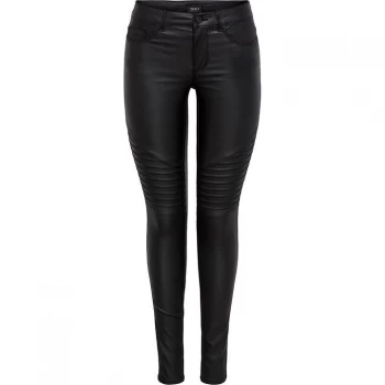Image of Only PU Biker Trousers Ladies - Black