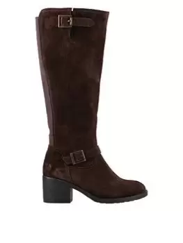 Image of Hush Puppies Heidi Buckle Knee Boot - Brown, Black, Size 4, Women