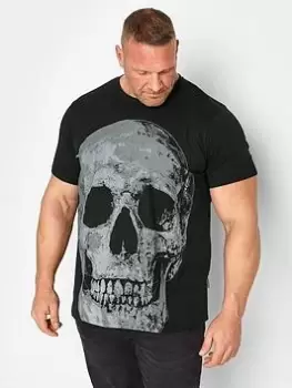 image of BadRhino Large Skull T-Shirt - Black, Size XL, Men