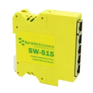 Image of Brainboxes SW-515 network switch Unmanaged Gigabit Ethernet (10/100/1000) Yellow
