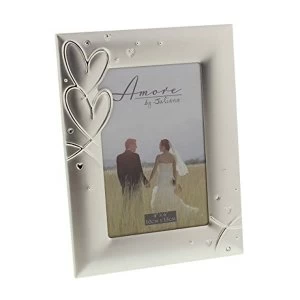 image of 4" x 6" - Amore By Juliana Silver Plated Photo Frame