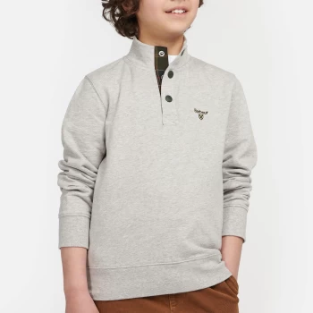 Image of Barbour Boys' Half Snap Long Sleeved Sweatshirt - Grey Marl - S (6-7 Years)