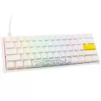 Image of Ducky One2 Pro Mini White Edition Gaming Keyboard, RGB LED - Gateron Yellow US Layout