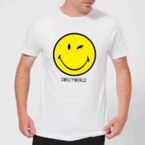 image of Smiley World Large Yellow Smiley Mens T-Shirt - White - L