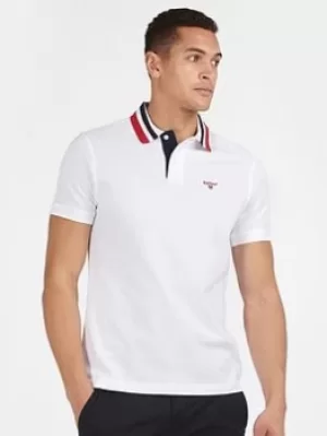 image of Barbour Hawkeswater Tipped Polo Shirt, White, Size S, Men