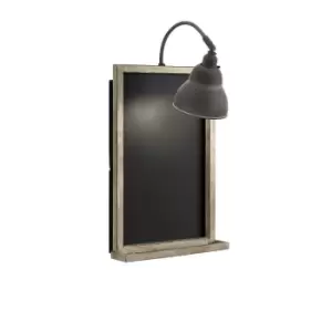 image of Wall Light Chalk Board & Chalk Holder Goose Neck Weathered Zinc LED E27 60W