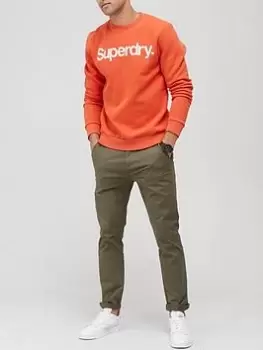 Image of Superdry Vintage Core Logo Sweat - Rust, Rust Size XL Men
