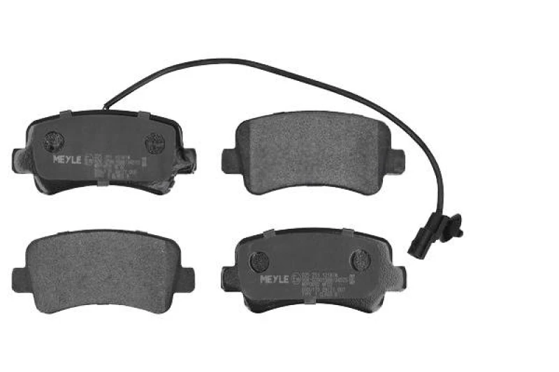 Image of MEYLE 025 251 1218/W Brake pad set Rear Axle, incl. wear warning contact, Original Quality, with anti-squeak plate Brake Pad Set,disc brake (402)