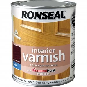 image of Ronseal Interior Satin Quick Dry Varnish Deep Mahogany 250ml