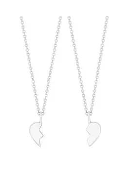 Image of Jon Richard Sterling Silver 925 Broken Heart Pendant Necklace, Silver, Women