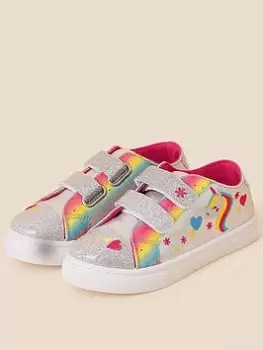 Image of Accessorize Girls Unicorn Bright Trainers - Multi, Size 9 Younger