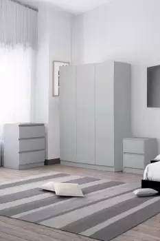 image of 3 Door Matt Grey Large Triple Wardrobe