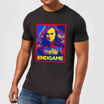 Image of Avengers Endgame Captain Marvel Poster Mens T-Shirt - Black - 3XL - Black