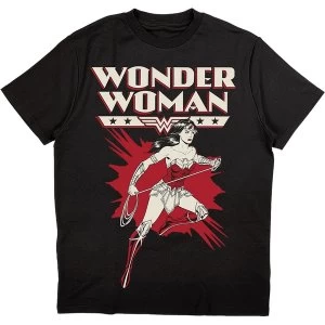 Image of DC Comics - Wonder Woman Explosion Unisex Large T-Shirt - Black