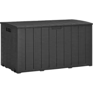 Image of Outsunny 336 Litre Rolling Outdoor Garden Storage Box, Plastic Container, Black - Black