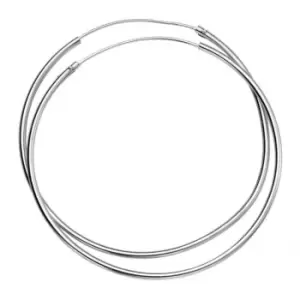 image of Beginnings Sterling Silver H242 50mm X 1.5mm Hoop Earrings