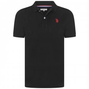 image of US Polo Assn Pique Polo - True Black