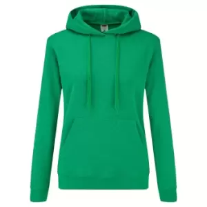 Image of Fruit Of The Loom Ladies Lady Fit Hooded Sweatshirt / Hoodie (XS) (Heather Green)