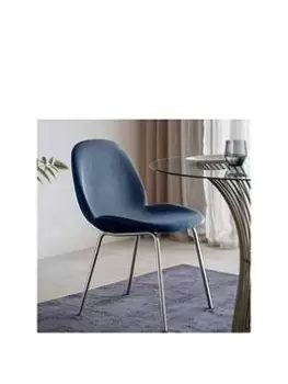 Image of Hometown Interiors Pair Of Cruzon Chairs Petrol - Blue Velvet