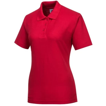Image of Portwest - B209RERM - sz M Naples Ladies Polo Shirt Workwear - Red