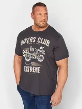 Image of BadRhino Bikers Club T-Shirt, Grey, Size 2XL, Men