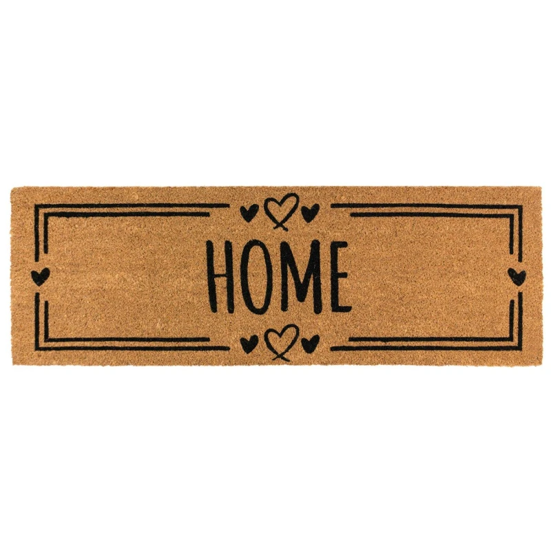 Image of JVL Eco-Friendly Latex Backed Coir Entrance Doormat Runner, 40x120cm - Home Hearts, Brown 02-293