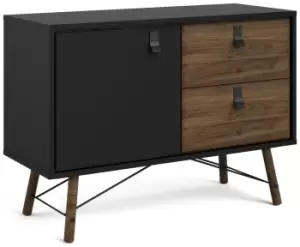 image of Ry 1 Door 2 Drawer Sideboard - Black