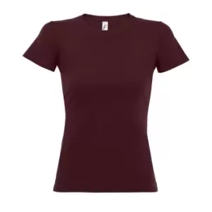 Image of SOLS Womens/Ladies Imperial Heavy Short Sleeve T-Shirt (L) (Burgundy)