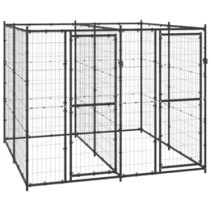 image of Vidaxl Outdoor Dog Kennel Steel 4.84 M