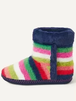 image of Accessorize Furry Stripe Boot, Multi, Size L, Women