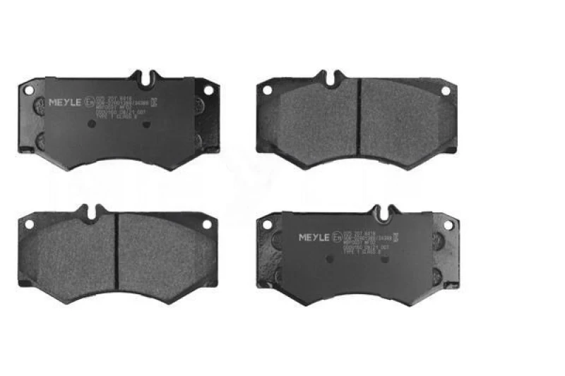 Image of MEYLE 025 207 8418 Brake pad set Front Axle, prepared for wear warning indicator, Original Quality, with anti-squeak plate Brake Pad Set,disc brake (