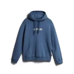 image of Napapijri Box Logo Hoodie - Blue