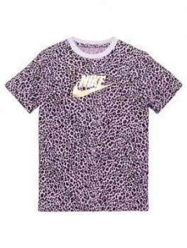 Image of Nike Girls Nsw All Over Print Tee - Purple