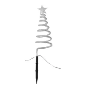 Image of Marco Paul Novelty Set of 4 Christmas Tree Spiral Stake Lights Christmas Decorations with 40 LED Lights Battery Operated Garden Ornaments Outdoor