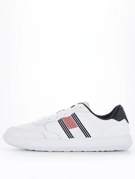 Image of Tommy Hilfiger Essential Leather Cupsole Trainers - White, Size 41, Men