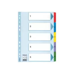Image of Esselte Mylar 1-5 Part Dividers A4 - Multi-Coloured - Outer carton of