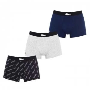 Image of Lacoste 3 Pack AOP Trunks - Silv/Nvy AOP