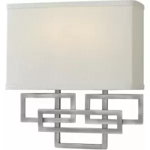 Image of Twin Wall Light 1920's Style Glass Opaque Shades Antique Nickel LED E14 60W