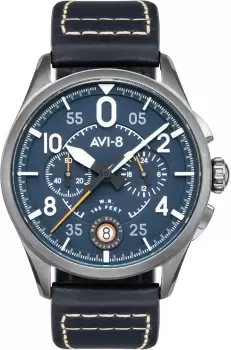 Image of AVI-8 Watch Spitfire Lock Chronograph Channel Blue