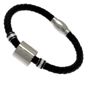 Image of Tottenham Hotspur FC Ring Leather Bracelet (One Size) (Black)