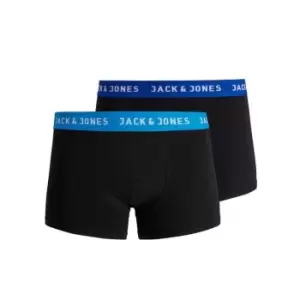 image of Jack & Jones Mens 2 Pack Boxer Shorts - Black/Blue - Medium TJ Hughes