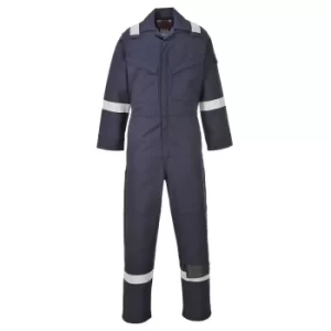 Image of Biz Flame Mens Aberdeen Flame Resistant Coverall Navy Blue 38" 32"