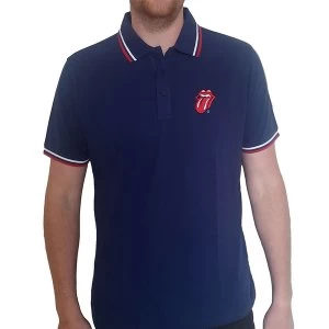 Image of The Rolling Stones - Classic Tongue Unisex Large T-Shirt - Blue