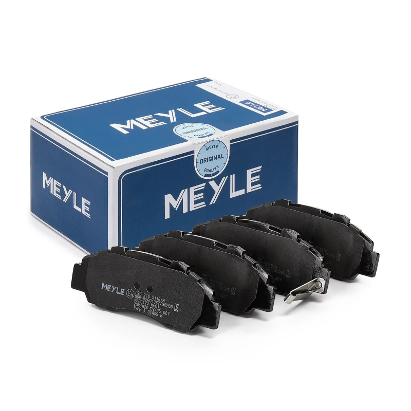 Image of MEYLE 025 216 5118/W Brake pad set Front Axle, with acoustic wear warning, Original Quality, with anti-squeak plate Brake Pad Set,disc brake (402)