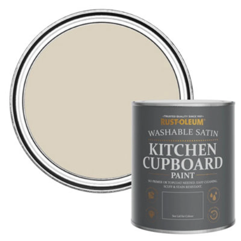 Image of Rust-Oleum Hessian Satin Kitchen Cupboard Paint 750Ml