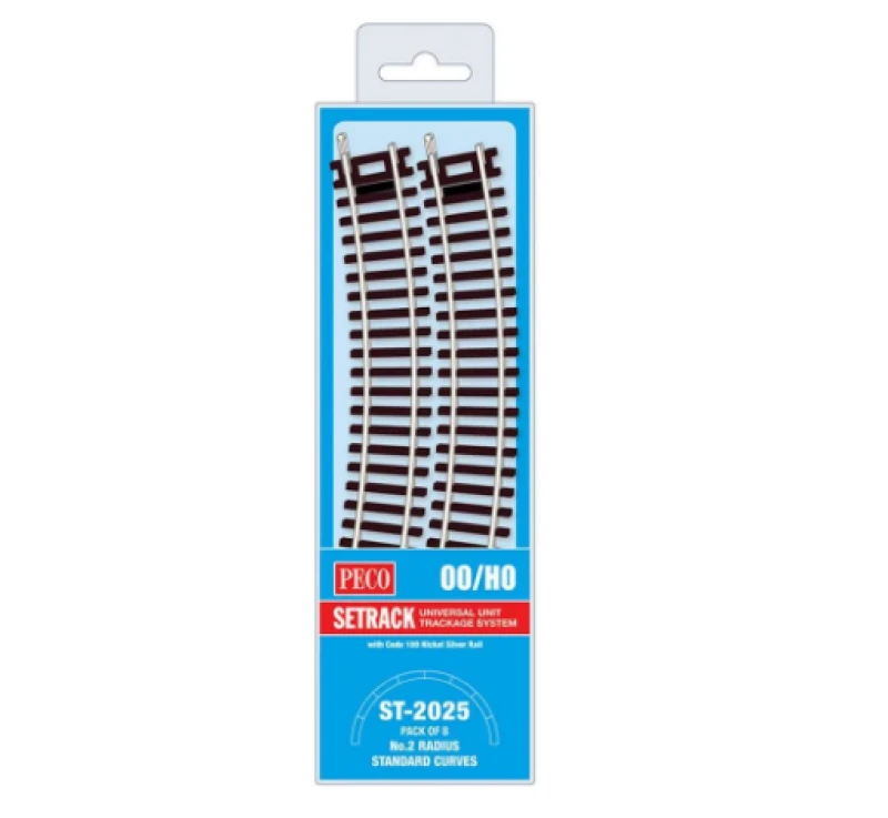 Image of Peco Standard Curve, 2nd Radius (Pack of 8) OO Gauge