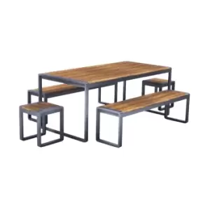 Image of Ivyline Spitalfields Acacia Wood 5 Piece Furniture Set