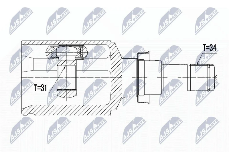 Image of NTY CV joint kit NTY NPW-DW-021