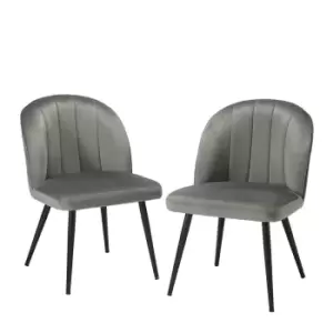 Image of Leeds Plywood Orla Dining Chair Grey (pack Of 2)