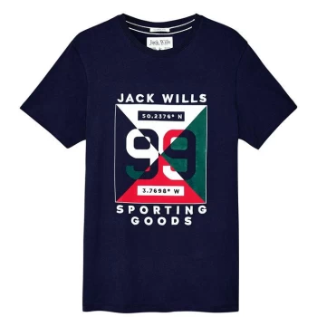 Image of Jack Wills Carwinley Graphic T-Shirt - Navy